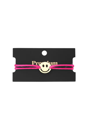 Satin bracelet with smiley - fuchsia h5 Picture3