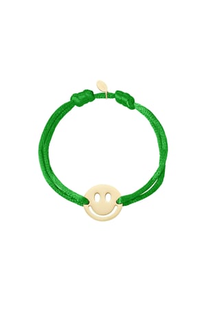 Satin bracelet with smiley - green h5 