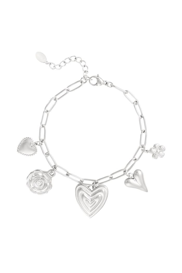 Heartfelt charms bracelet - Silver Color color 