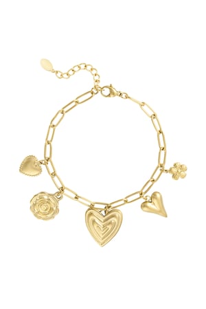 Heartfelt charms bracelet - Gold color h5 