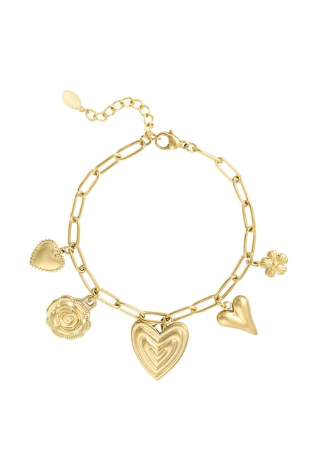 Heartfelt charms bracelet - Gold color 2