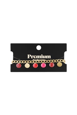 Bracelet red coin - Gold color h5 Picture3