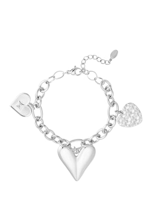 Triple heart charm bracelet - Silver Color color h5 