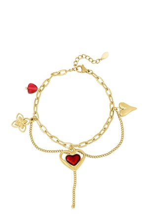 Pulse of love charm bracelet - Gold color h5 