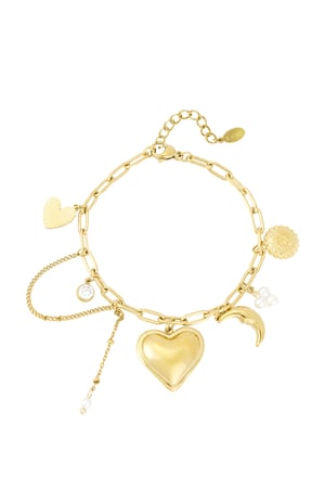 Moonlight lover charm necklace - Gold color h5 