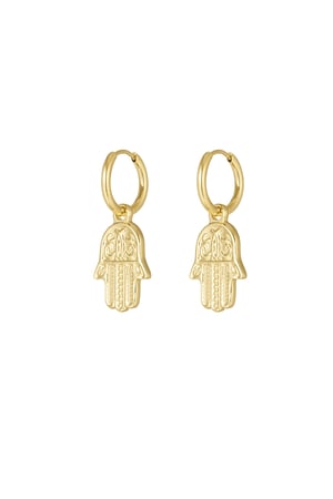 Earrings magic hand - Gold color h5 