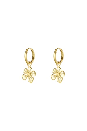 Tropical flower earrings - Gold color h5 