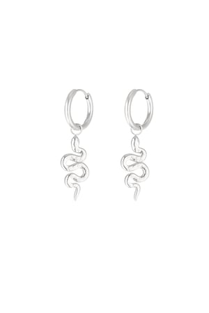 Earrings snake soul - Silver Color color h5 