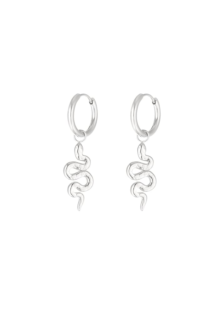 Earrings snake soul - Silver Color color 