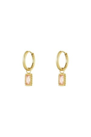 Earrings classy sparkle - pink Gold color h5 