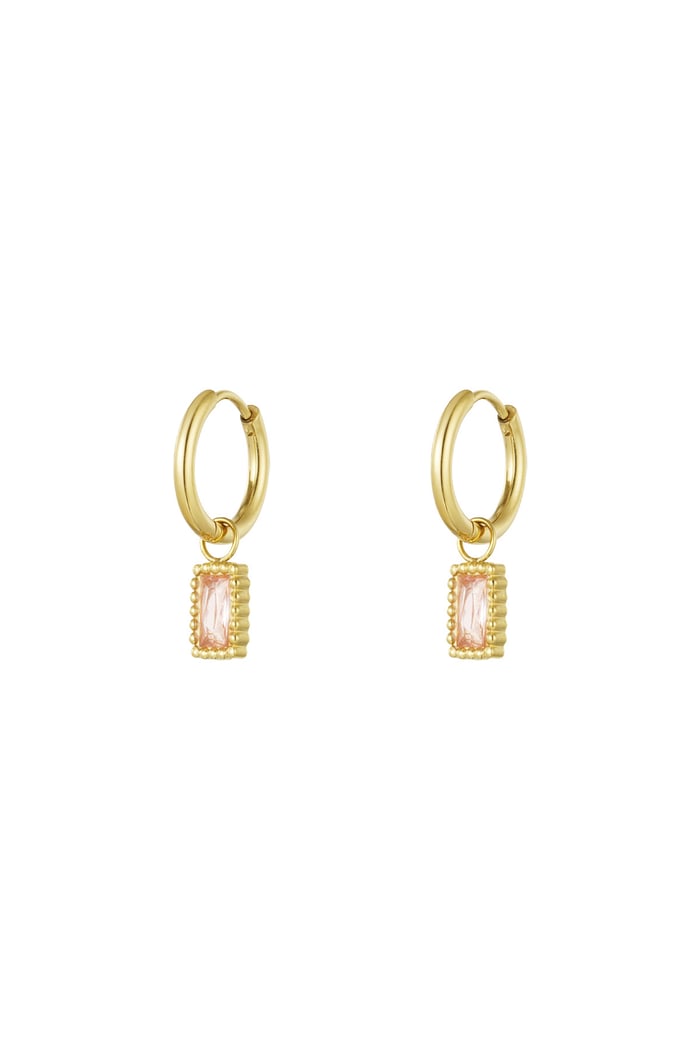 Earrings classy sparkle - pink Gold color 