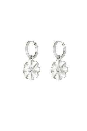 Shimmering flower earrings - Silver Color color h5 