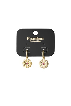 Shimmering flower earrings - Gold color h5 Picture3