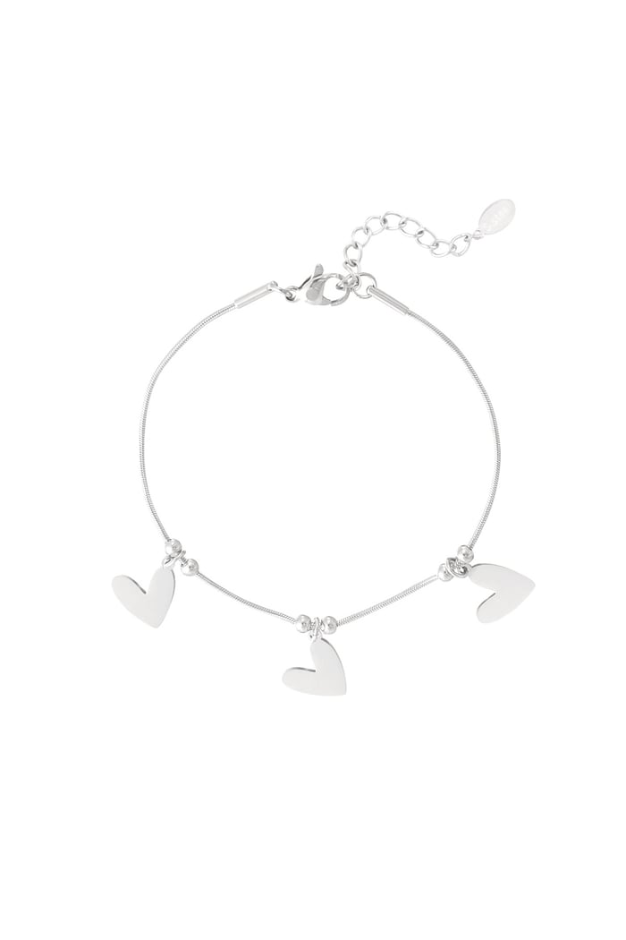 Heart to heart bracelet - Silver Color color 