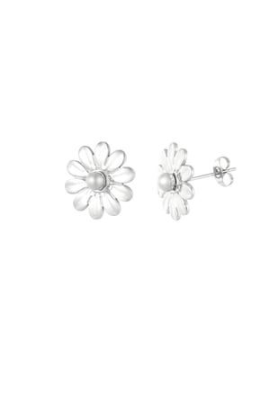 Blossom dots earrings - Silver Color color h5 