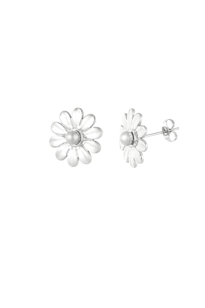 Blossom dots earrings - Silver Color color 