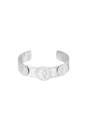 statement coin bracelet - Silver Color color h5 