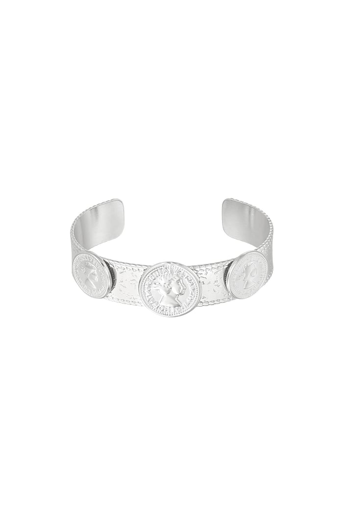 statement coin bracelet - Silver Color color 