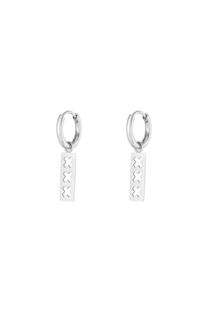 Trio X earrings - Silver Color color 