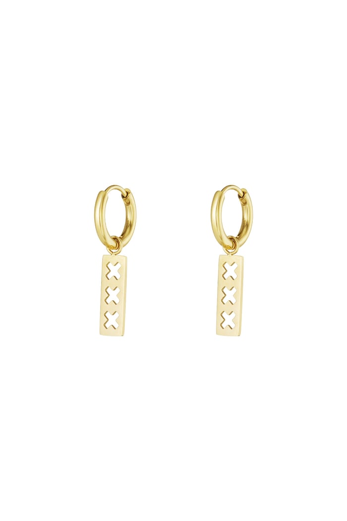 Trio X earrings - Gold color 