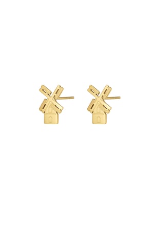 Dutch windmill earrings - Gold color h5 