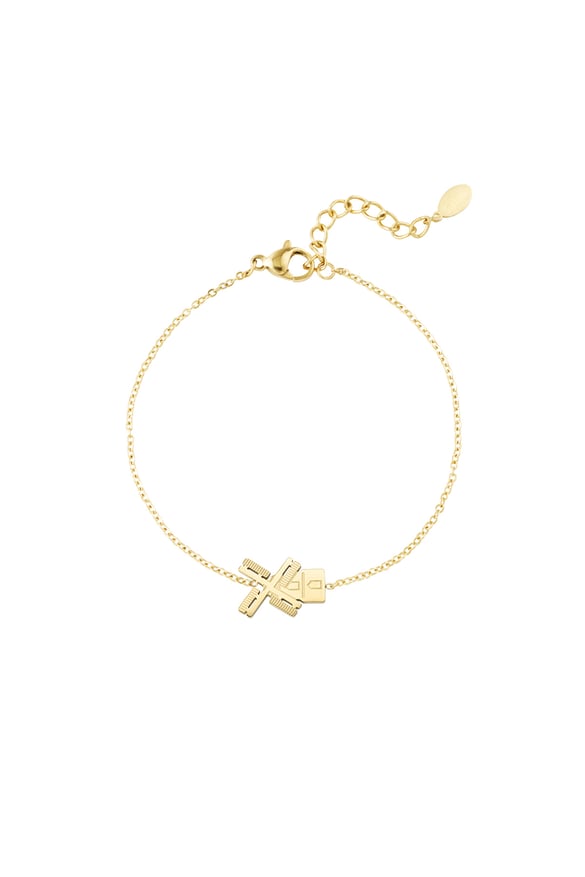 Dutch windmill bracelet - Gold color 2