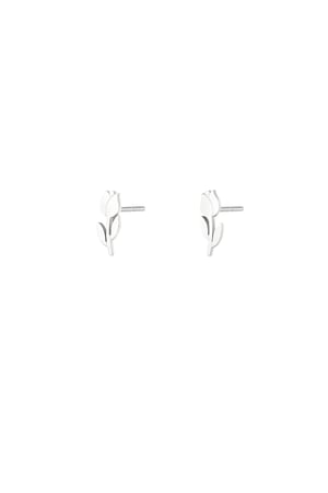 Tulip stud earrings - Silver Color color h5 