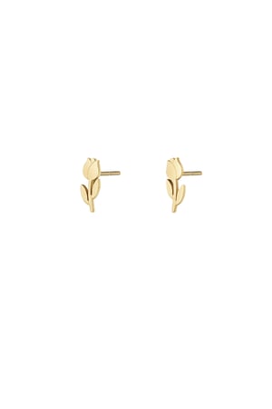 Tulip stud earrings - Gold color h5 