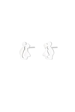 Dutch kiss earrings - Silver Color color h5 