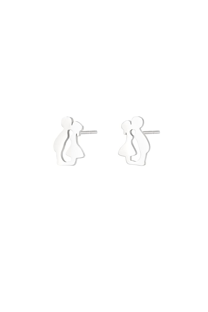 Dutch kiss earrings - Silver Color color 