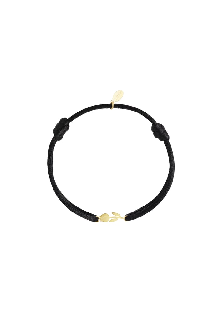 Satin bracelet tulip - black 