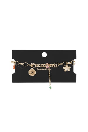 Charm bracelet flower dash - Gold color h5 Picture2