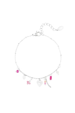 Braccialetto Fiesta rosa - Colore argento h5 