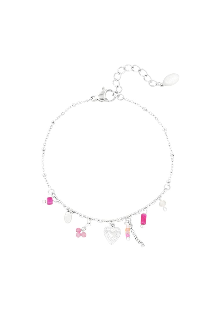 Braccialetto Fiesta rosa - Colore argento 