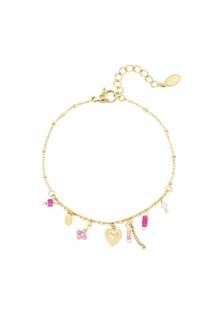 Pink fiesta bracelet - Gold color h5 