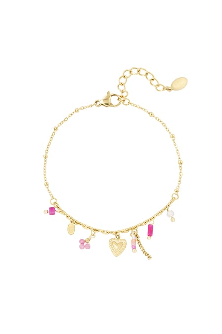 Pink fiesta bracelet - Gold color 2