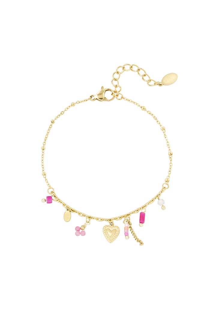 Pink fiesta bracelet - Gold color 