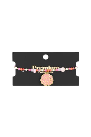 Beaded rose bracelet - Pink & gold color h5 Picture3