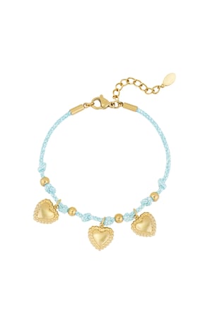 Cozy hearts bracelet - Light blue h5 