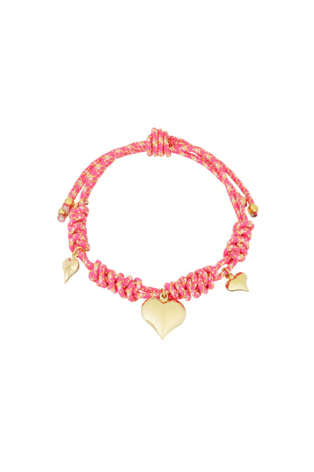 Heartfelt rope bracelet - Fuchsia 2