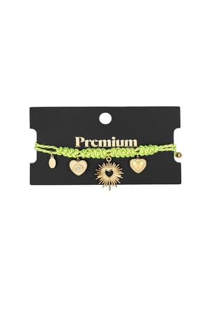 Bracelet linked in love - Green and gold color h5 Picture3