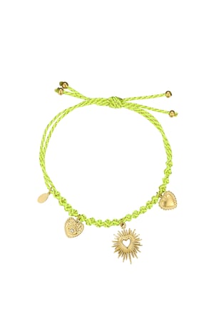 Bracelet linked in love - Green and gold color h5 