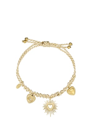 Tied with love bracelet - Beige and gold color h5 