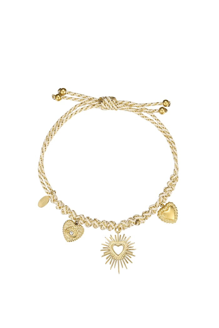 Tied with love bracelet - Beige and gold color 