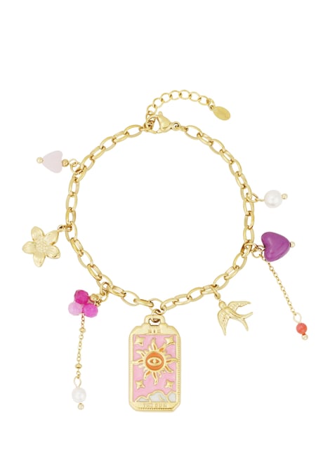 Charm bracelet love dust - Gold color