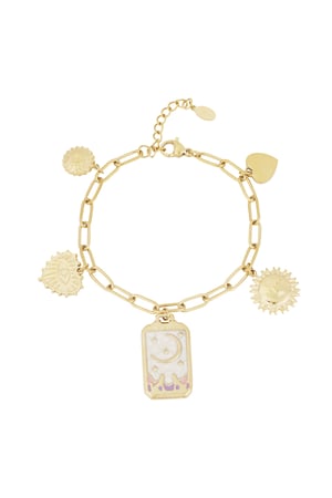 Charm bracelet magic moon - Gold color h5 