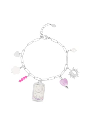 Pulsera con dije de luna pequeña - Color plata h5 