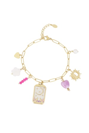 Charm-Armband kleiner Mond - Goldfarben h5 