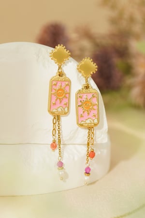 Earrings colorful sun - Gold color h5 Picture4