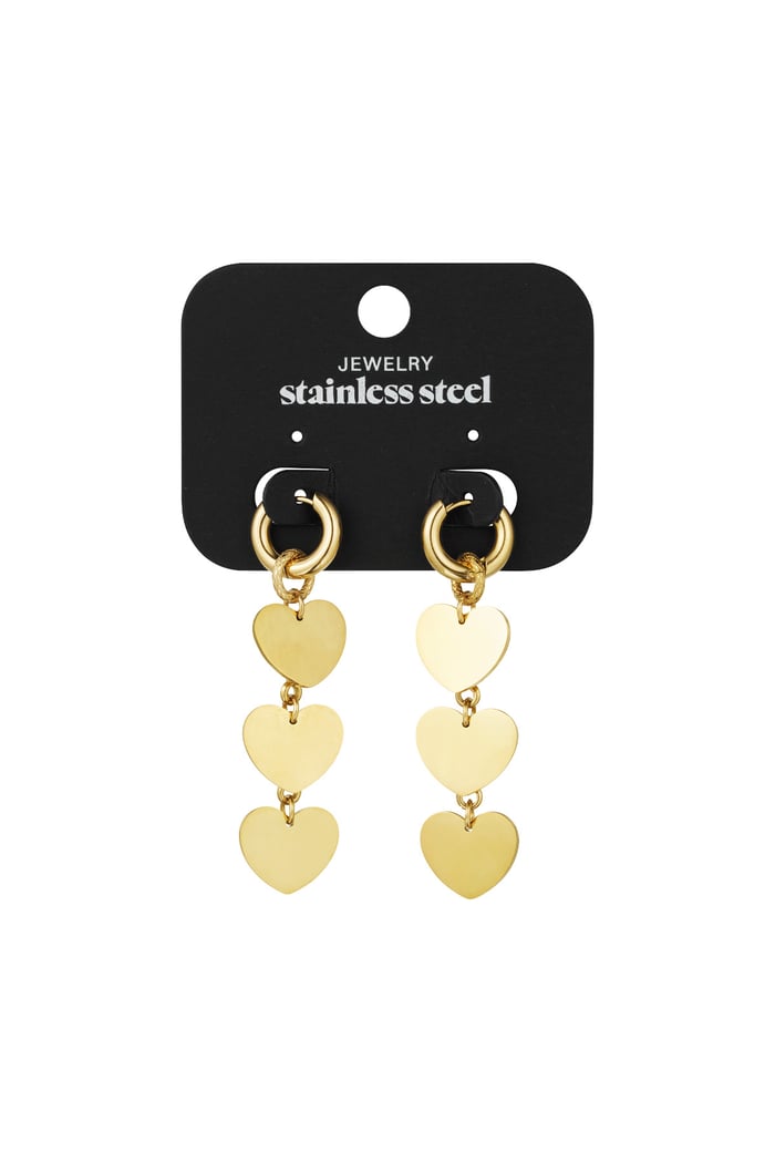 Triple lover earrings - Gold color Picture3